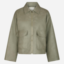 Neo Noir Titan Faux Leather Jacket Soft Green