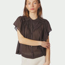 Neo Noir Vinsa S Voile Top Dark Brown