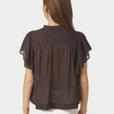 Neo Noir Vinsa S Voile Top Dark Brown