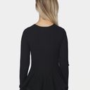Neo Noir Wallina Peplum Knit Blouse Black