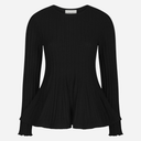 Neo Noir Wallina Peplum Knit Blouse Black