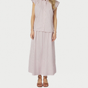 Neo Noir Yara Long Double Stripe Skirt Rose