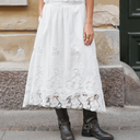Neo Noir Yara Long Emb Skirt White
