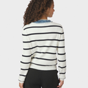 Neo Noir Zelma Stripe Denim Cardigan Off White