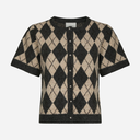 Neo Noir Allestar Check Knit Cardigan Beige - J BY J Fashion