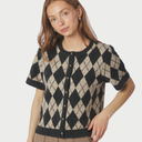 Neo Noir Allestar Check Knit Cardigan Beige - J BY J Fashion