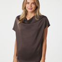 Neo Noir Annabeth Heavy Sateen Tee Dark Brown