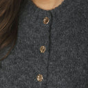 Neo Noir Benuta Fluffy Knit Cardigan Antracit melange - J BY J Fashion