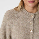 Neo Noir Benuta Fluffy Knit Cardigan Beige Melange