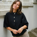 Neo Noir Benuta Fluffy Knit Cardigan Black