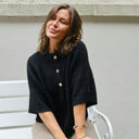 Neo Noir Benuta Fluffy Knit Cardigan Black - J BY J Fashion