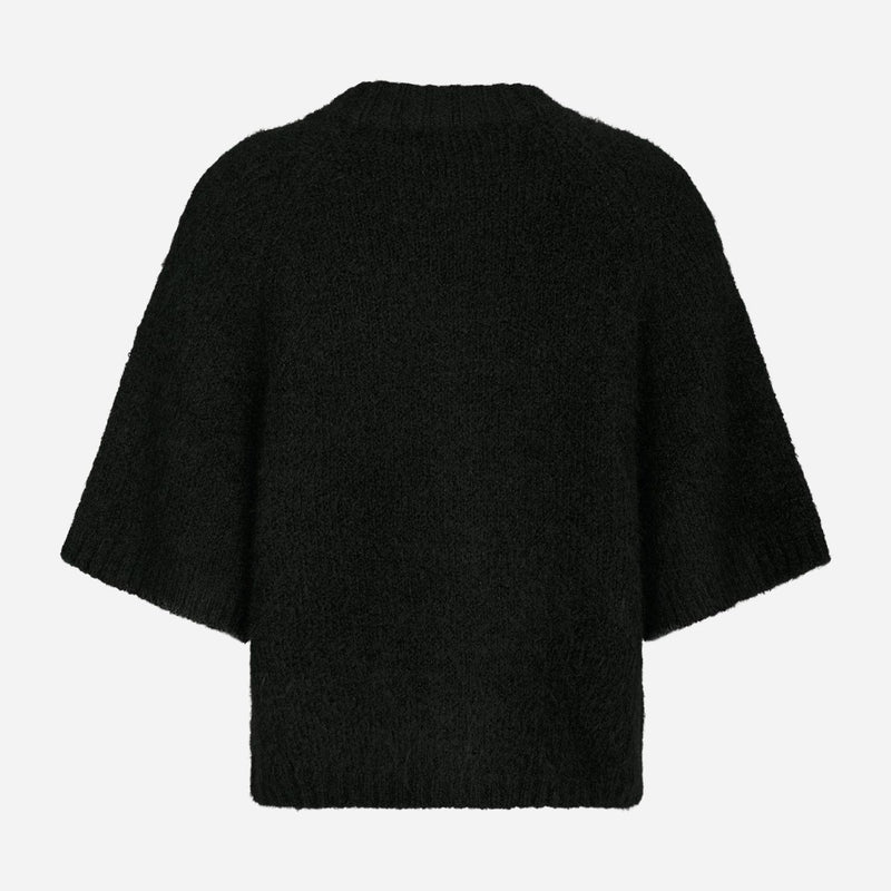 Neo Noir Benuta Fluffy Knit Cardigan Black
