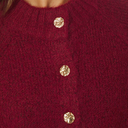 Neo Noir Benuta Fluffy Knit Cardigan Dark Red - J BY J Fashion