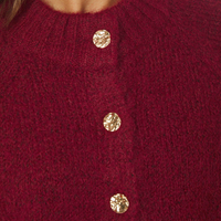 Neo Noir Benuta Fluffy Knit Cardigan Dark Red