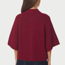 Neo Noir Benuta Fluffy Knit Cardigan Dark Red - J BY J Fashion