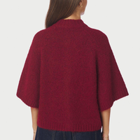 Neo Noir Benuta Fluffy Knit Cardigan Dark Red