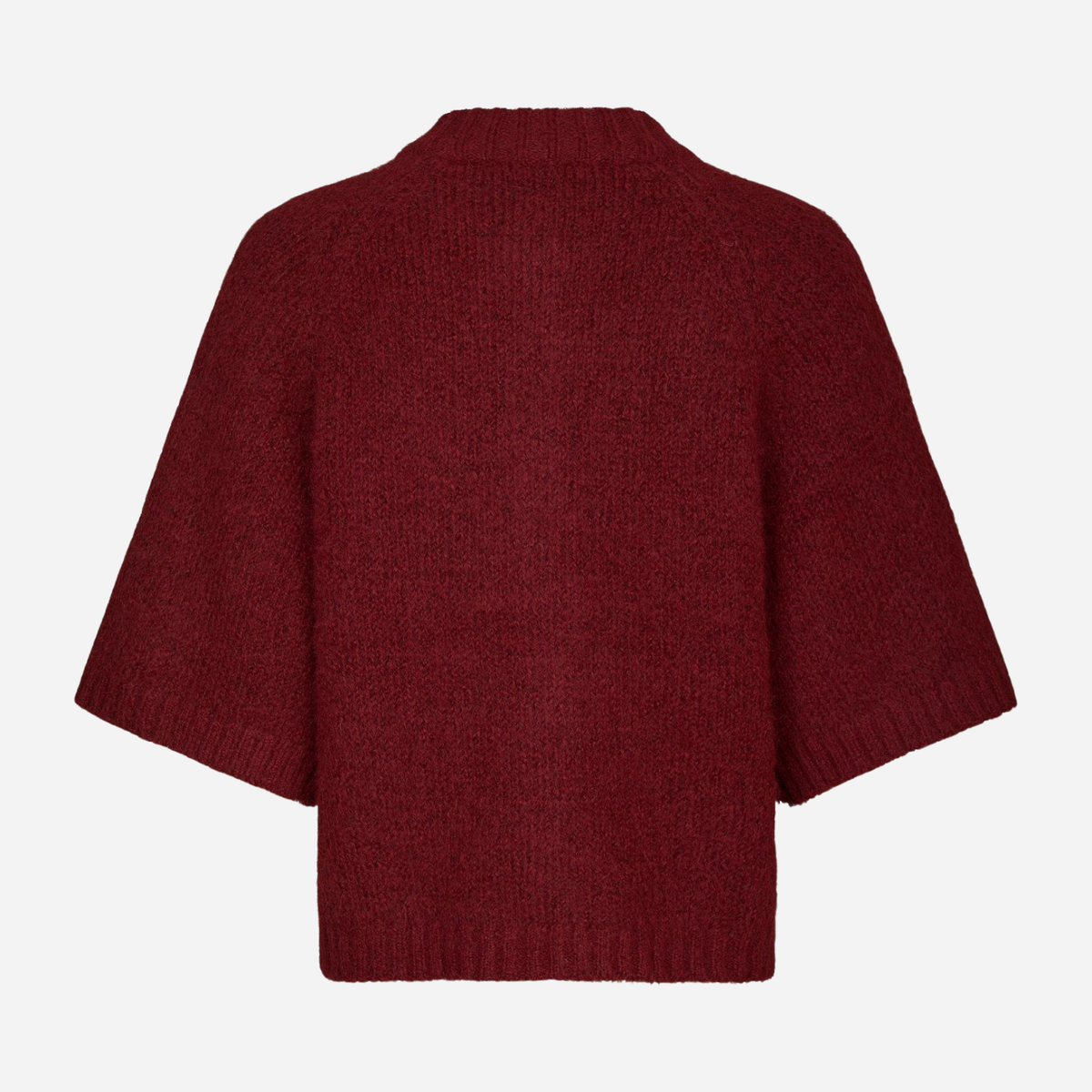Neo Noir Benuta Fluffy Knit Cardigan Dark Red