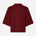 Neo Noir Benuta Fluffy Knit Cardigan Dark Red - J BY J Fashion