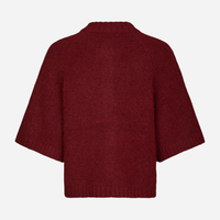 Neo Noir Benuta Fluffy Knit Cardigan Dark Red