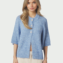 Neo Noir Benuta Fluffy Knit Cardigan Dusty Blue