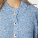 Neo Noir Benuta Fluffy Knit Cardigan Dusty Blue