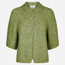 Neo Noir Benuta Fluffy Knit Cardigan Dusty Green