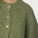 Neo Noir Benuta Fluffy Knit Cardigan Dusty Green