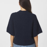 Neo Noir Benuta Fluffy Knit Cardigan Navy
