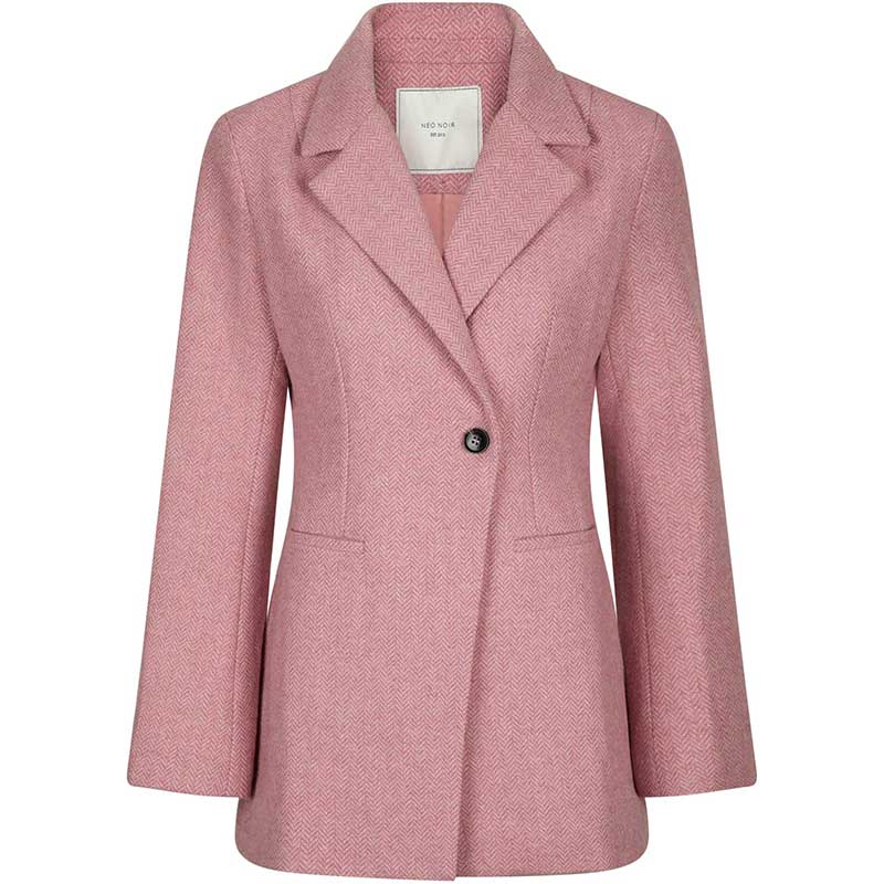 Neo Noir Bowie Herringbone Blazer Light Pink
