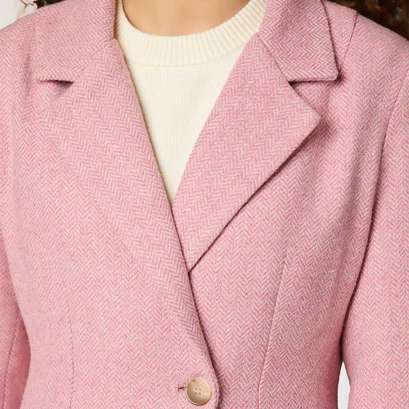 Neo Noir Bowie Herringbone Blazer Light Pink