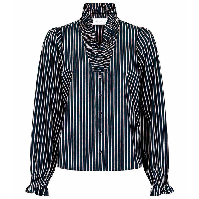 Neo Noir Brielle Tone Stripe Shirt Sort - J BY J Fashion