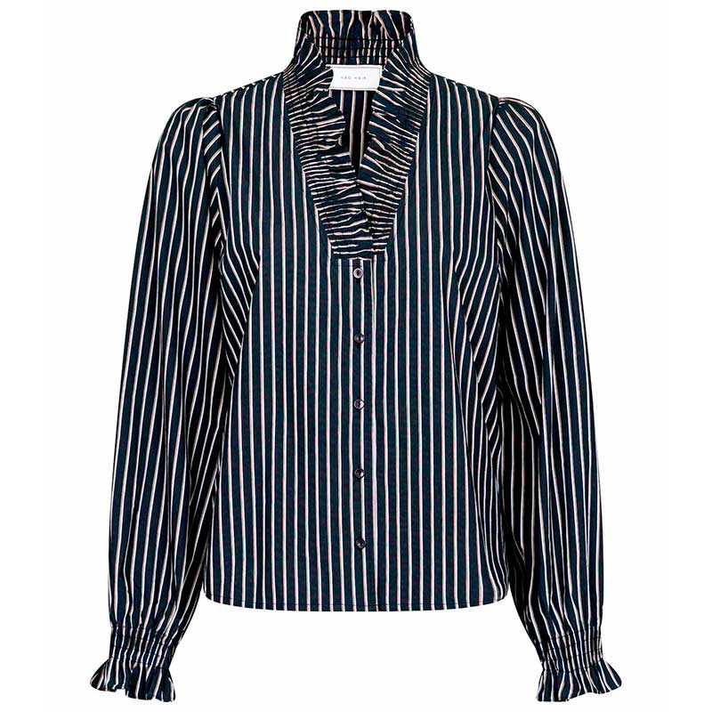 Neo Noir Brielle Tone Stripe Shirt Sort - J BY J Fashion