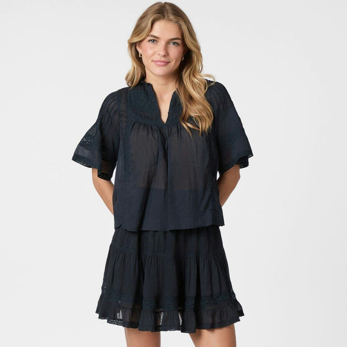 Neo Noir Callia S Voile Skirt Navy