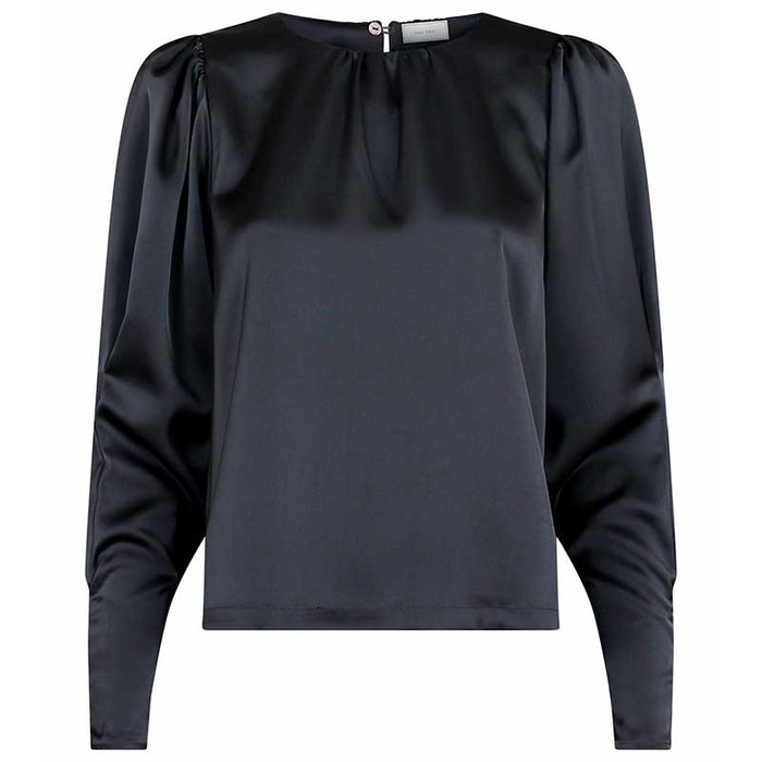 Neo Noir Camma Heavy Sateen Blouse Mørkegrå