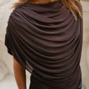 Neo Noir Cottuna Drapy Mesh Top Brown