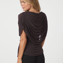 Neo Noir Cottuna Drapy Mesh Top Brown