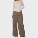 Neo Noir Deani Fold Pants Taupe