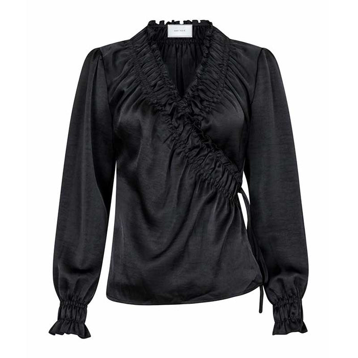 Neo Noir Dessy Heavy Sateen Blouse Sort