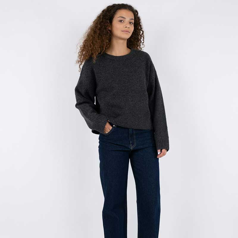 Neo Noir Detri Solid Knit Blouse Antracit - J BY J Fashion