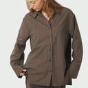 Neo Noir Dita Striped Line Shirt Dark Brown