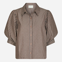 Neo Noir Etta Soft Stripe Stone Shirt Brown