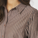 Neo Noir Etta Soft Stripe Stone Shirt Brown