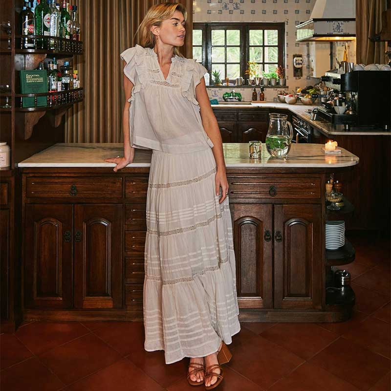 Neo Noir Felicia S Voile Skirt Ivory