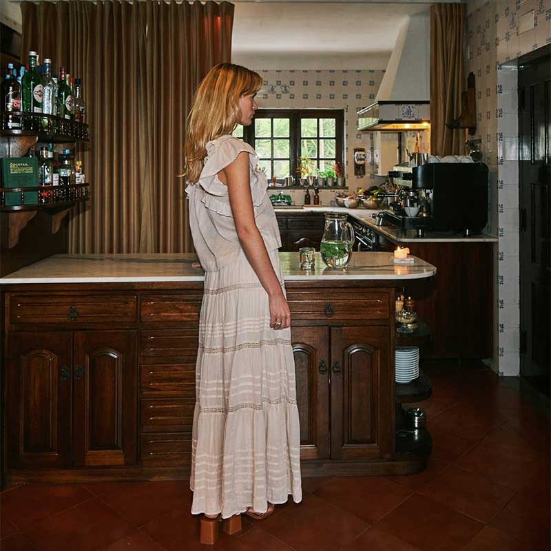 Neo Noir Felicia S Voile Skirt Ivory