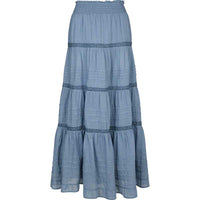 Neo Noir Felicia S Voile Skirt Smoke Blue