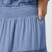 Neo Noir Felicia S Voile Skirt Smoke Blue
