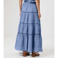 Neo Noir Felicia S Voile Skirt Smoke Blue
