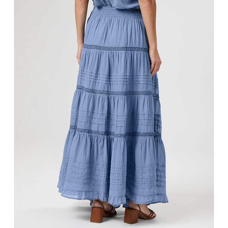 Neo Noir Felicia S Voile Skirt Smoke Blue