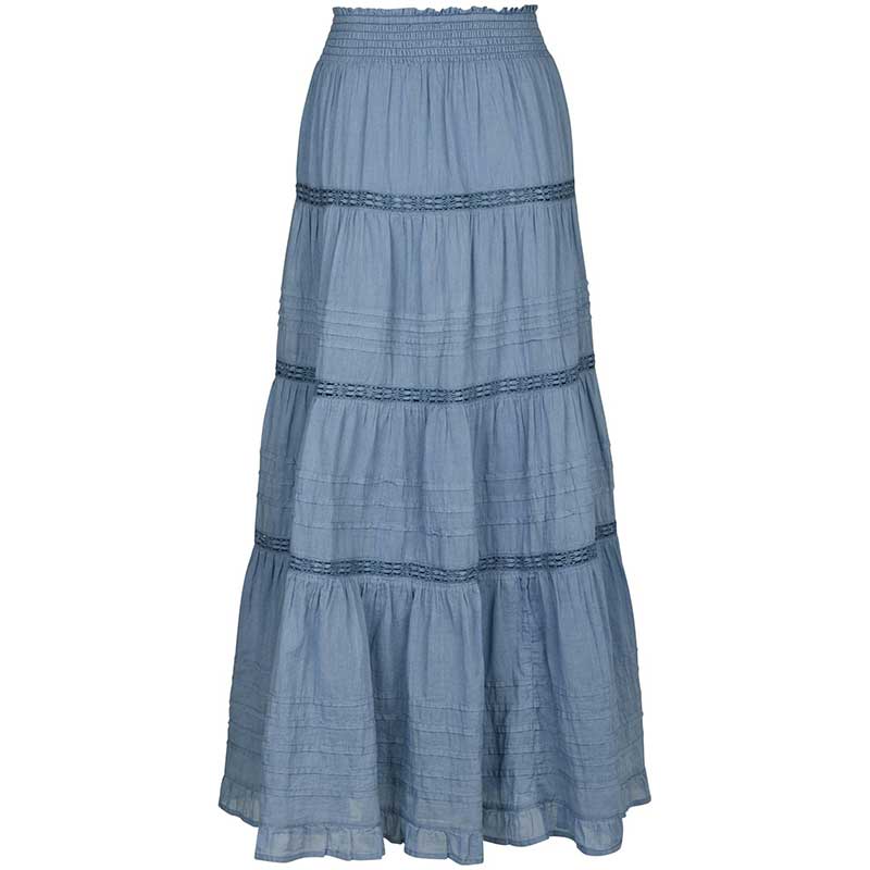 Neo Noir Felicia S Voile Skirt Smoke Blue
