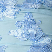 Neo Noir Florini Big Flower Mesh Top Light Blue